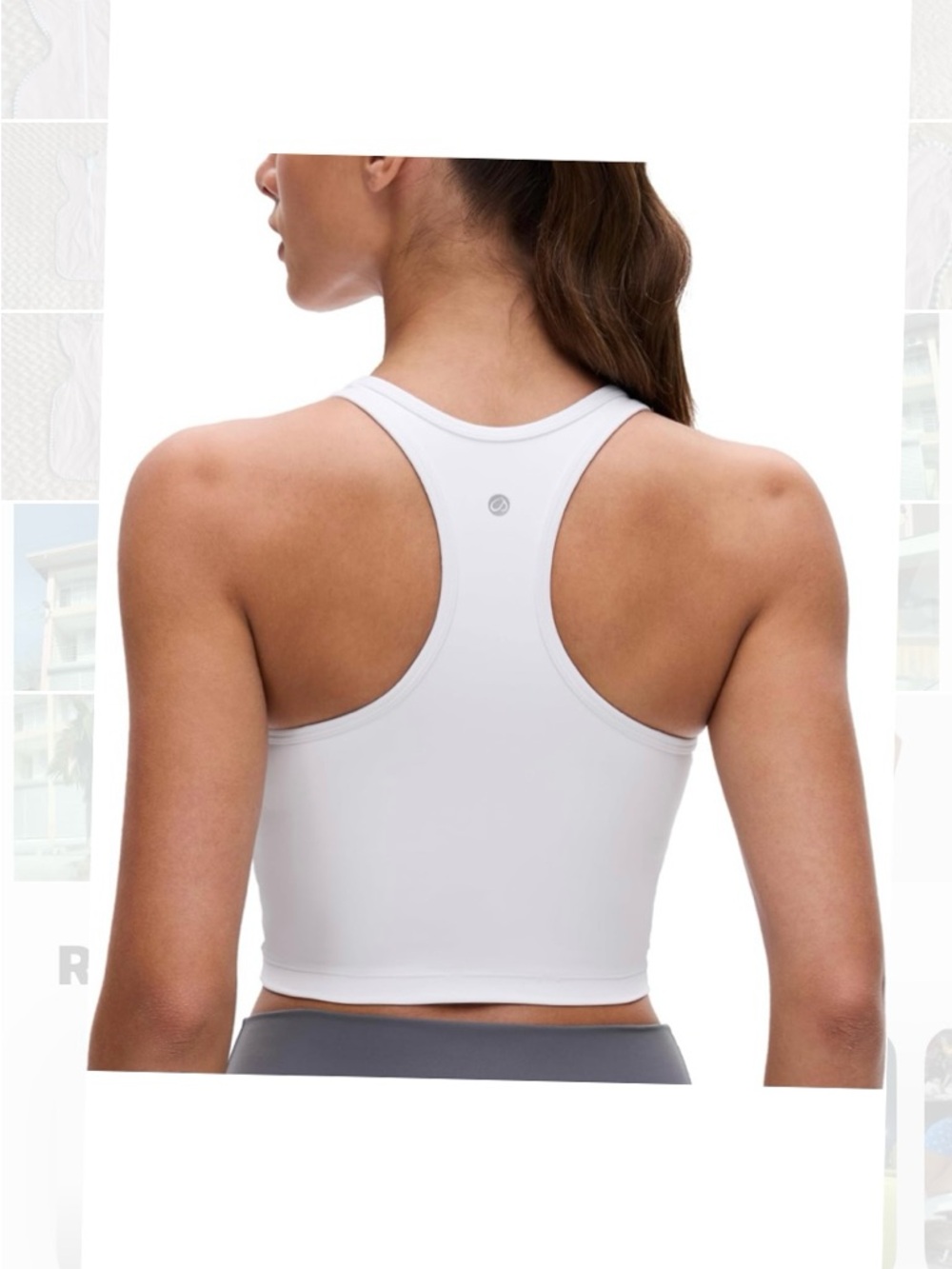 CRZ YOGA New Women Small Butterluxe U Neck Crop Tank Tops Built in Bra,